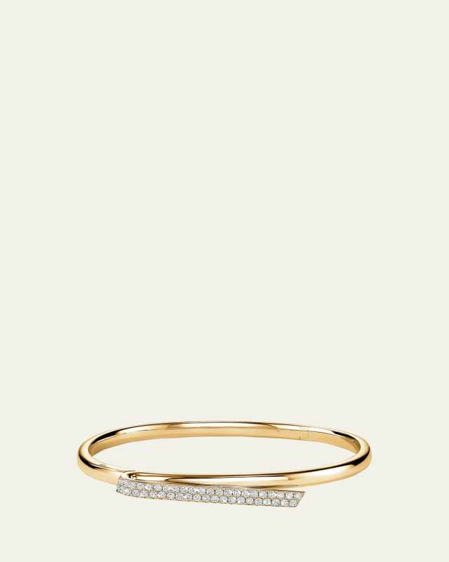 Inside Out Diamond Flip Bangle in 18K Yellow Gold